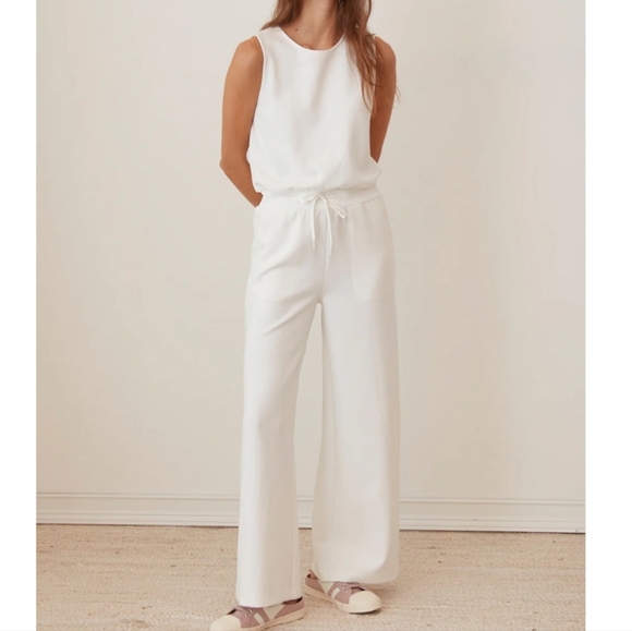 NWT Anthropologie Grey State Jax Jumpsuit In White Size Medium - Picture 6 of 13